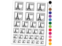 Paris France Eiffel Tower Destination Travel Temporary Tattoo Water Resistant Fake Body Art Set Collection