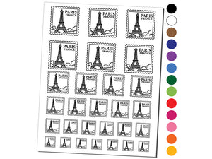 Paris France Eiffel Tower Destination Travel Temporary Tattoo Water Resistant Fake Body Art Set Collection