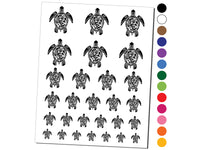 Tribal Hibiscus Sea Turtle Temporary Tattoo Water Resistant Fake Body Art Set Collection