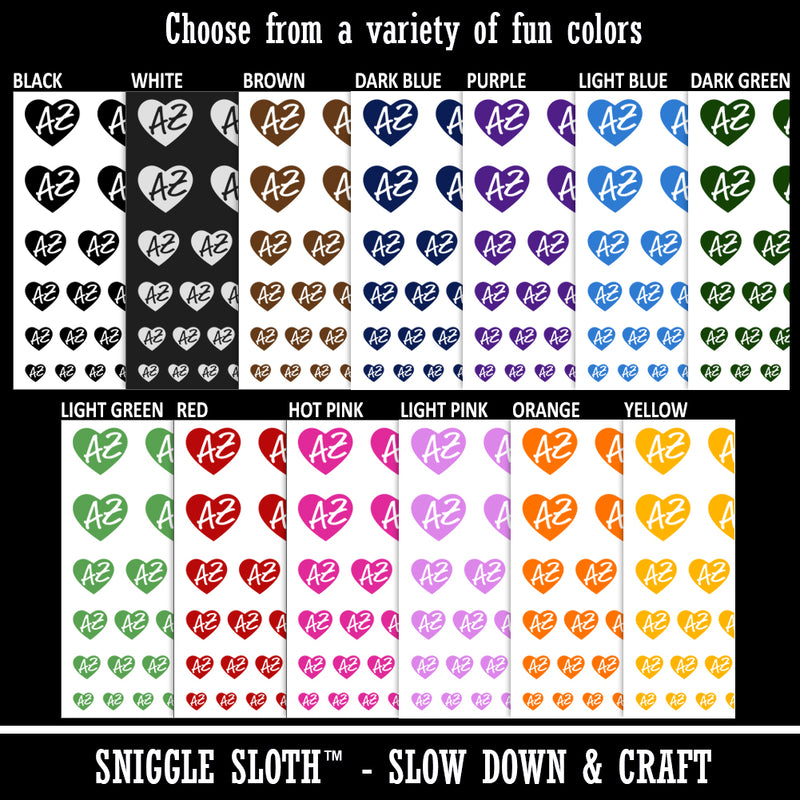 AZ Arizona State in Heart Temporary Tattoo Water Resistant Fake Body Art Set Collection