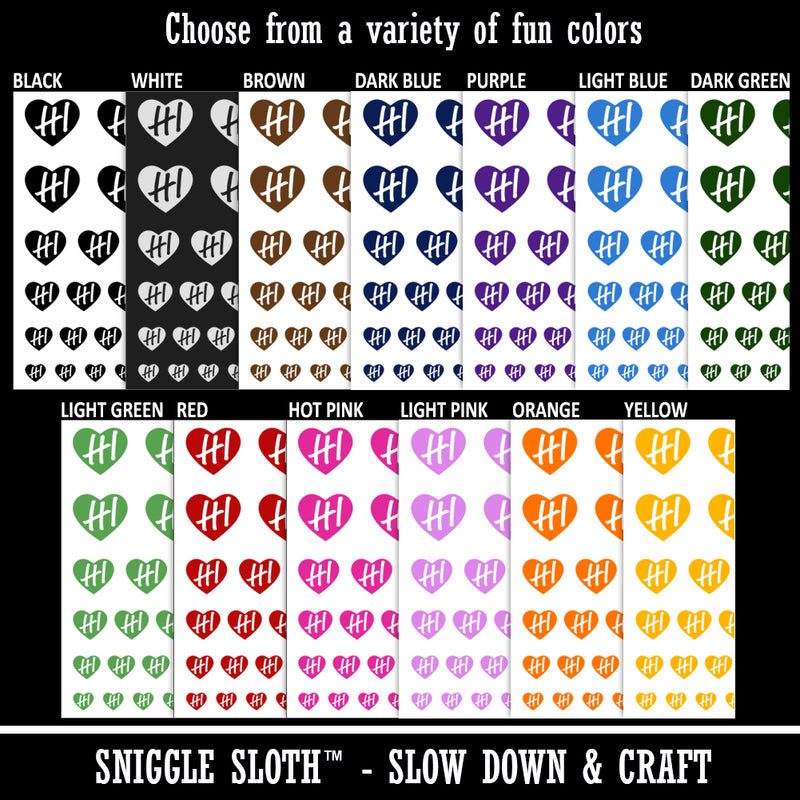 HI Hawaii State in Heart Temporary Tattoo Water Resistant Fake Body Art Set Collection