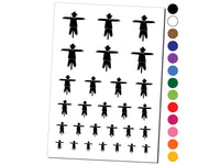 Scarecrow Solid Temporary Tattoo Water Resistant Fake Body Art Set Collection