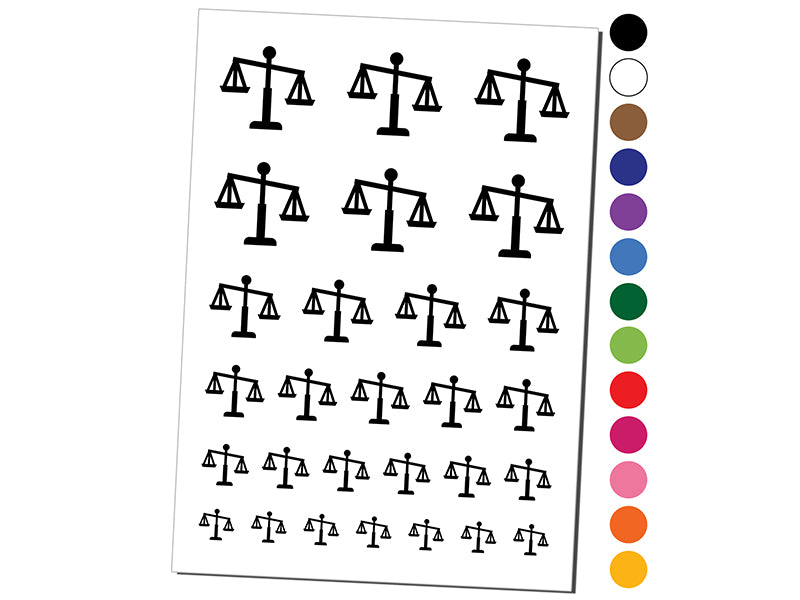 Tipping Scales of Justice Legal Lawyer Icon Temporary Tattoo Water Resistant Fake Body Art Set Collection