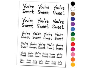 You're Sweet Fun Text Temporary Tattoo Water Resistant Fake Body Art Set Collection