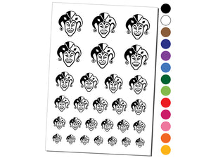 Court Jester Joker Harlequin Temporary Tattoo Water Resistant Fake Body Art Set Collection