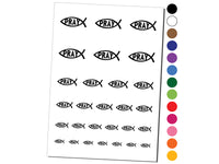 Pray Ichthys Fish Christian Sketch Temporary Tattoo Water Resistant Fake Body Art Set Collection