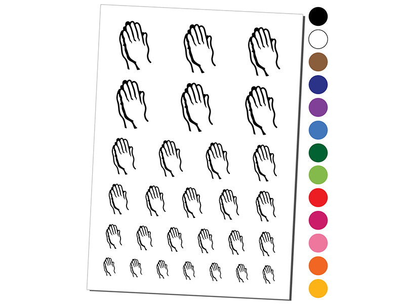 Praying Hands Temporary Tattoo Water Resistant Fake Body Art Set Collection