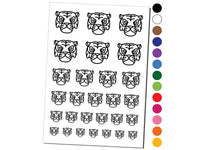 Tiger Head Icon Temporary Tattoo Water Resistant Fake Body Art Set Collection