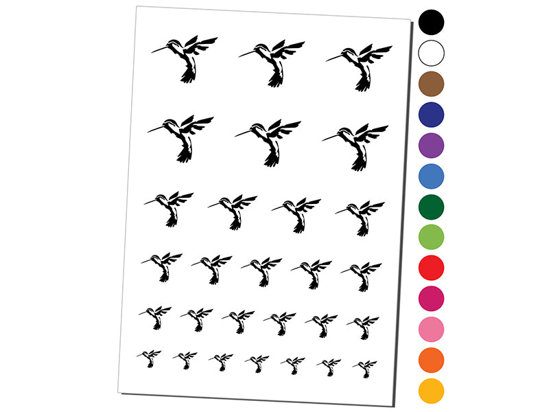 Hummingbird Sketch Temporary Tattoo Water Resistant Fake Body Art Set Collection