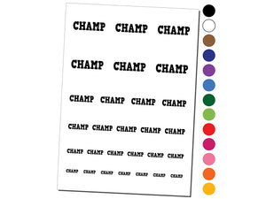 Champ Champion Fun Text Teacher Temporary Tattoo Water Resistant Fake Body Art Set Collection