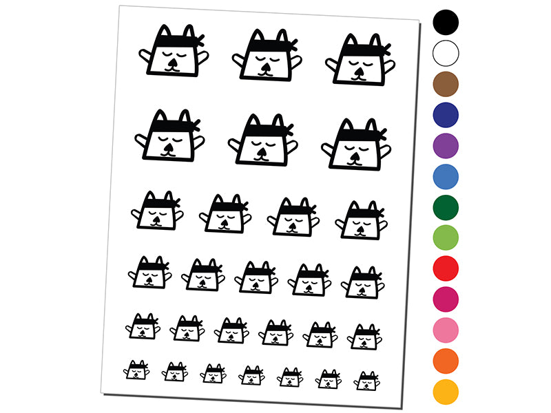 Ninja Kitty Cat Doodle Temporary Tattoo Water Resistant Fake Body Art Set Collection