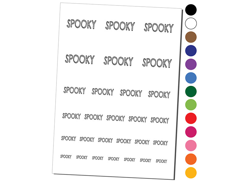 Spooky Halloween Fun Text Temporary Tattoo Water Resistant Fake Body Art Set Collection