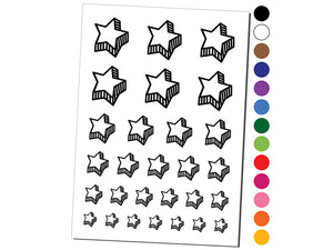 Star with Shadow Excellent Doodle Temporary Tattoo Water Resistant Fake Body Art Set Collection