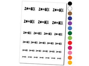 Zombie Halloween Fun Text Temporary Tattoo Water Resistant Fake Body Art Set Collection