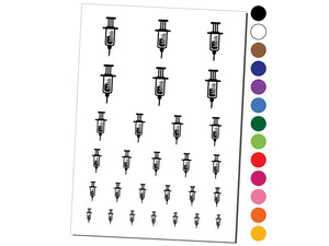Medical Syringe Temporary Tattoo Water Resistant Fake Body Art Set Collection