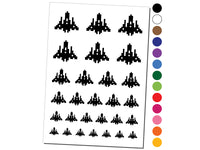 Retro Invaders from Space Rocket Ship Temporary Tattoo Water Resistant Fake Body Art Set Collection