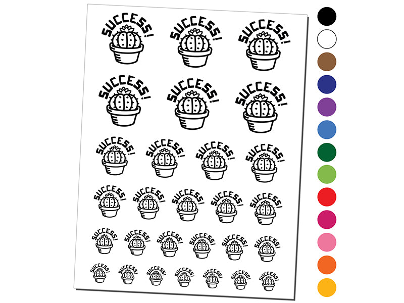 Succulent Success Cactus Temporary Tattoo Water Resistant Fake Body Art Set Collection