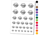 Vampire Lips and Teeth Halloween Temporary Tattoo Water Resistant Fake Body Art Set Collection