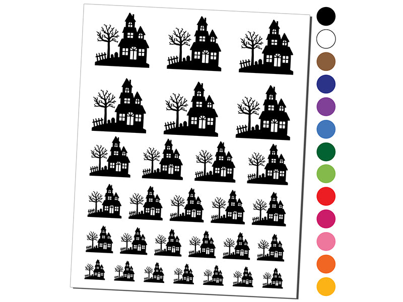 Haunted House Halloween Temporary Tattoo Water Resistant Fake Body Art Set Collection