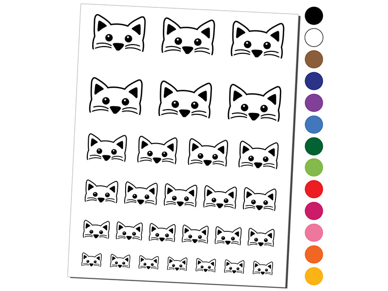 Peeking Cat Temporary Tattoo Water Resistant Fake Body Art Set Collection