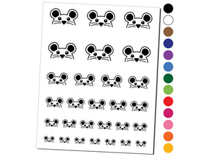 Peeking Mouse Temporary Tattoo Water Resistant Fake Body Art Set Collection