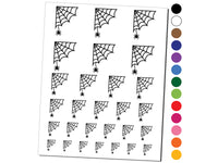 Web Corner With Spider Halloween Temporary Tattoo Water Resistant Fake Body Art Set Collection