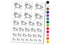 Chubby Unicorn with Stars Temporary Tattoo Water Resistant Fake Body Art Set Collection