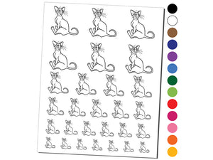 Enthusiastic Oriental Shorthair Cat Temporary Tattoo Water Resistant Fake Body Art Set Collection