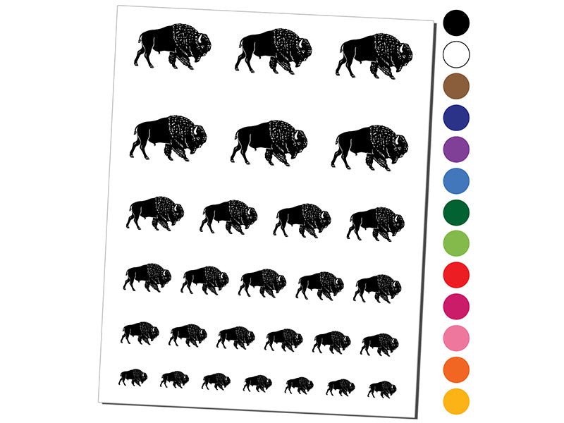 Majestic American Bison Buffalo Temporary Tattoo Water Resistant Fake Body Art Set Collection