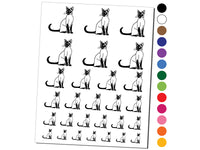 Smart Siamese Cat Temporary Tattoo Water Resistant Fake Body Art Set Collection