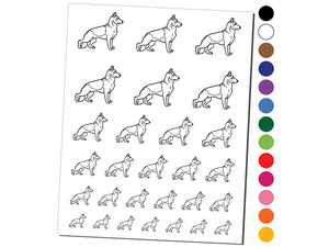 Watchful German Shepherd Pet Dog Temporary Tattoo Water Resistant Fake Body Art Set Collection