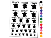 France Country Solid with Text Temporary Tattoo Water Resistant Fake Body Art Set Collection