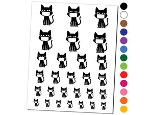 Cat with Mask Judging You Temporary Tattoo Water Resistant Fake Body Art Set Collection