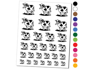 Cute Cow Eating Flower Temporary Tattoo Water Resistant Fake Body Art Set Collection