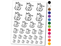 Sleepy Kitty Yawning Meow Temporary Tattoo Water Resistant Fake Body Art Set Collection