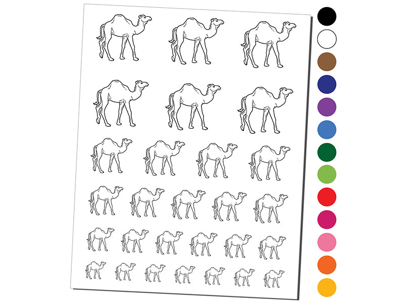 Dromedary Camel Temporary Tattoo Water Resistant Fake Body Art Set Collection