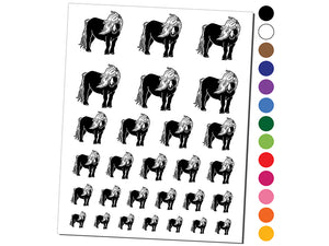 Shetland Pony with Wind Blown Hair Temporary Tattoo Water Resistant Fake Body Art Set Collection