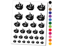 Haunted Ghost Pirate Ship with Jolly Roger Temporary Tattoo Water Resistant Fake Body Art Set Collection