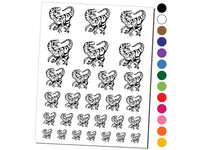 Striped Snarling Velociraptor Temporary Tattoo Water Resistant Fake Body Art Set Collection