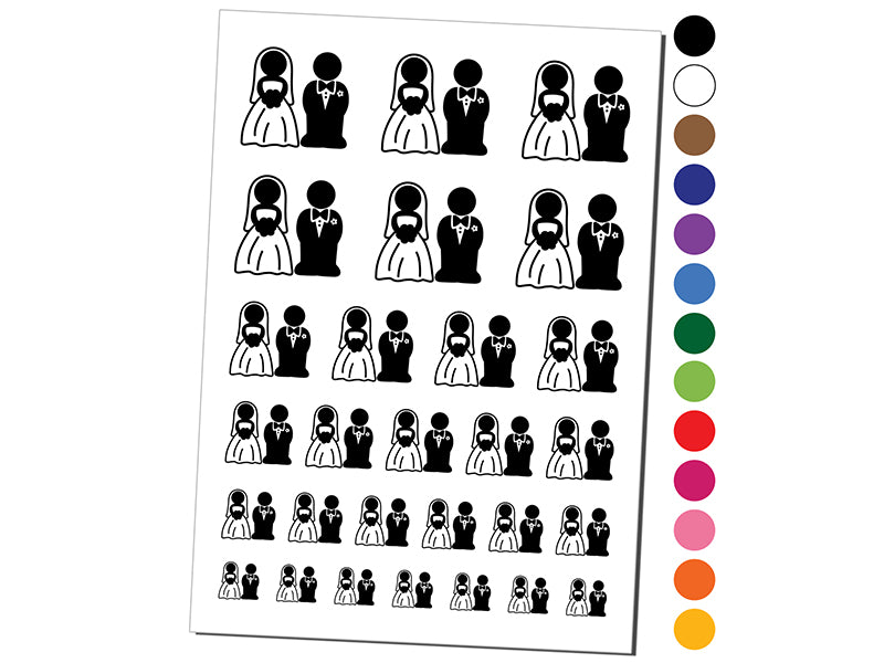 Bride and Groom Wedding Temporary Tattoo Water Resistant Fake Body Art Set Collection