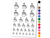 Cute Kawaii Hot Chocolate Temporary Tattoo Water Resistant Fake Body Art Set Collection