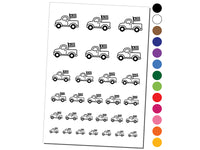 Cute Truck with Flag Temporary Tattoo Water Resistant Fake Body Art Set Collection