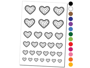 Heart Sprinkle Cookie Temporary Tattoo Water Resistant Fake Body Art Set Collection