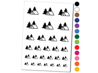 Camping Tent in the Woods Pine Trees Temporary Tattoo Water Resistant Fake Body Art Set Collection