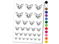 Chihuahua Dog Head Temporary Tattoo Water Resistant Fake Body Art Set Collection