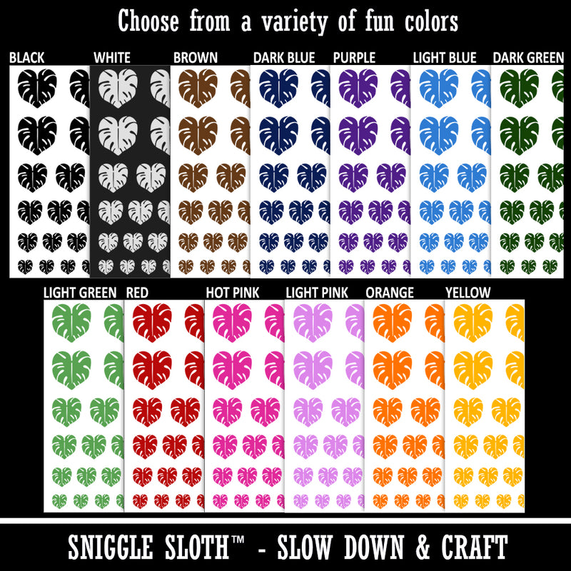 Monstera Leaf Swiss Cheese Plant Temporary Tattoo Water Resistant Fake Body Art Set Collection