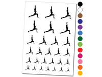 Yoga High Lunge Pose Temporary Tattoo Water Resistant Fake Body Art Set Collection