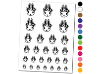 Cute Easter Bunny Rabbit Head with Flower Crown Temporary Tattoo Water Resistant Fake Body Art Set Collection