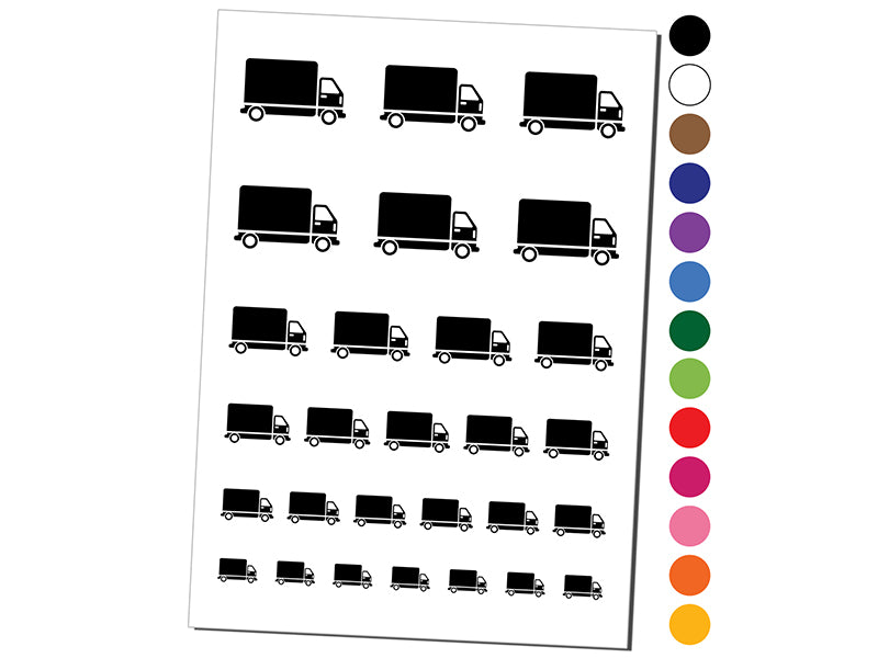 Delivery Truck Vehicle Icon Temporary Tattoo Water Resistant Fake Body Art Set Collection