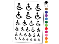 Handicap Disabled Wheelchair Access Icon Temporary Tattoo Water Resistant Fake Body Art Set Collection